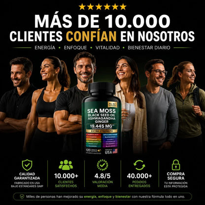AELYR™ Sea Moss Complex  + Black Seed Oil + Ashwagandha – Suplemento Natural Todo en Uno